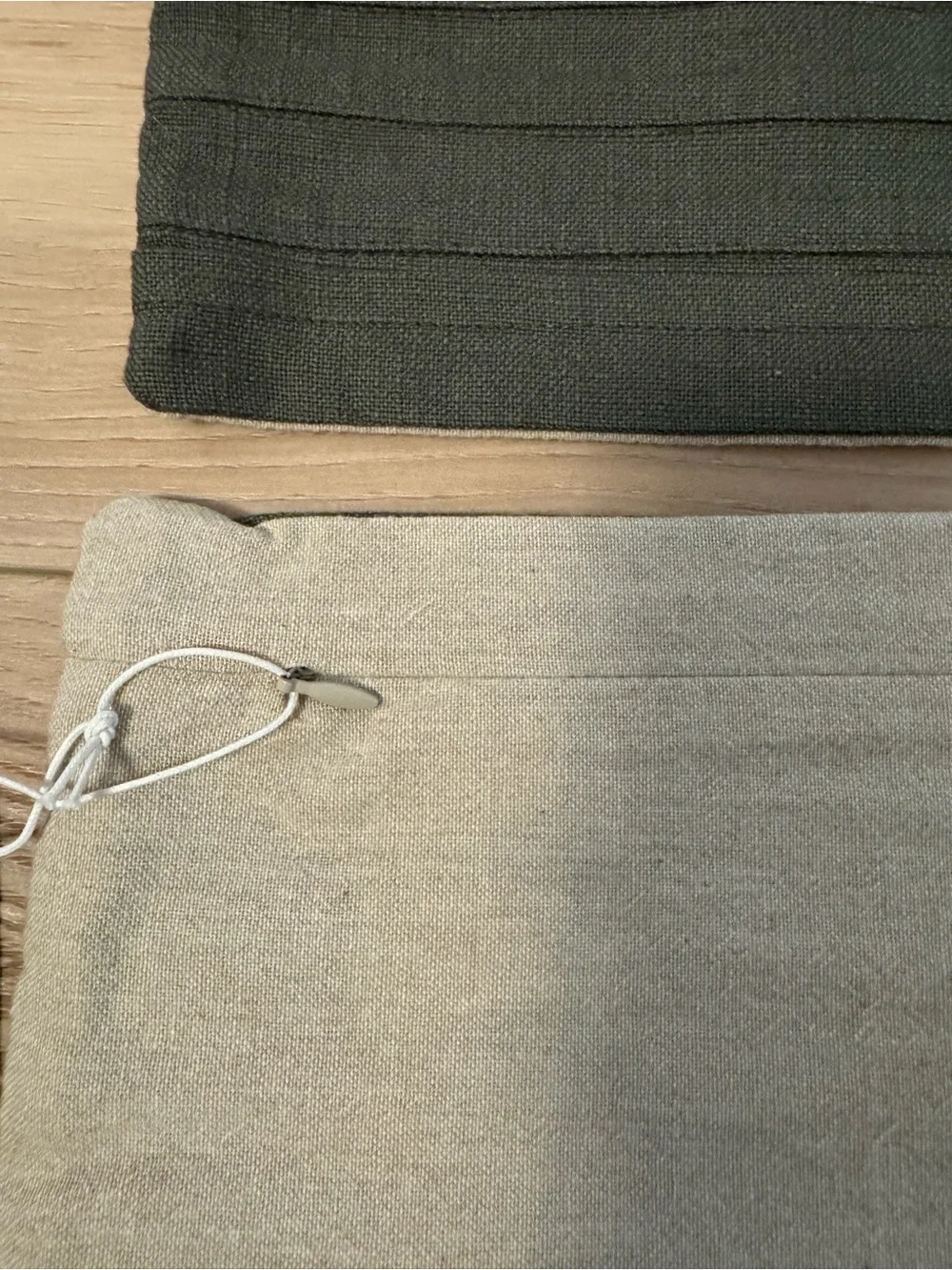 West Elm Centered Pleat Pillow Covers x 2 Dark Olive NWT Home Decor Pillows
